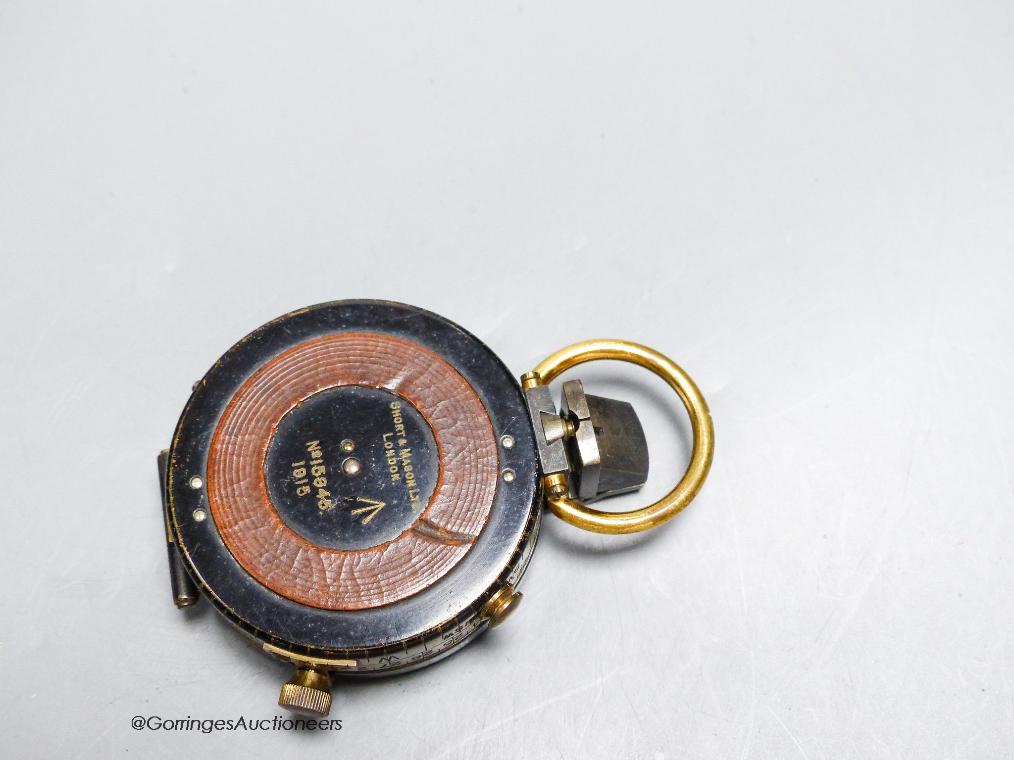 A World War I compass in leather case